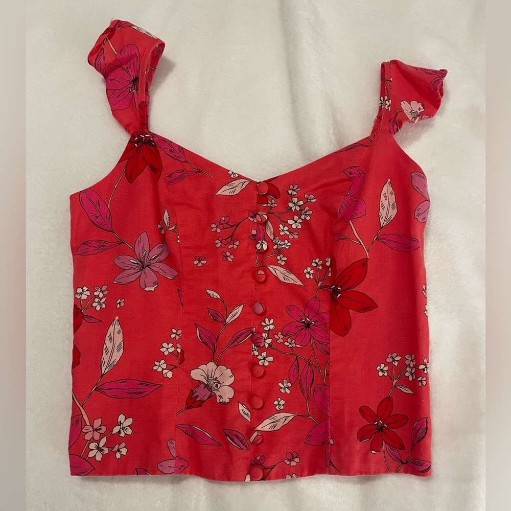 Banana Republic Tropical Button Up Top
